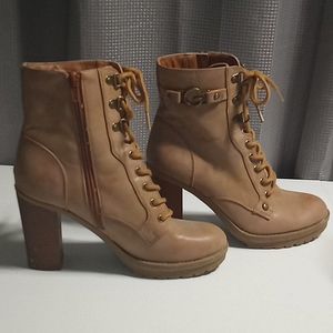 G by Guess tan combat style boots